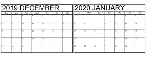 January Thru December 2020 Printable Monthly Calendar Calendar