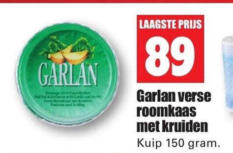 Garlan Verse Roomkaas Met Kruiden 150 Gram Aanbieding Bij Dirk