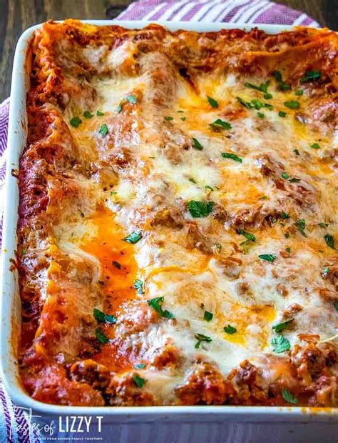 This Easy No Boil Lasagna Recipe Uses Two Meats And Three Cheeses For