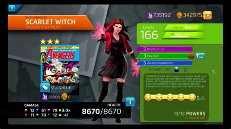 Scarlet Witch Introduction To Marvel Puzzle Quest Youtube