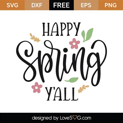 Free Happy Spring Yall Svg Cut File