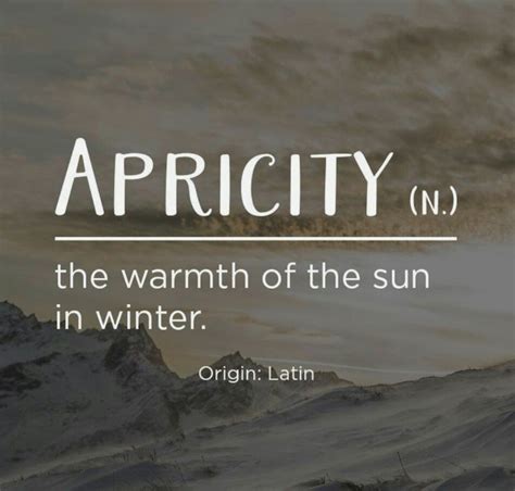 Apricity Nature Words Unusual Words Rare Words