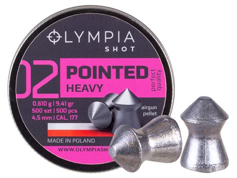 Olympia Shot Pointed Pellets 177cal Heavy 941gr 500ct Airgun Depot