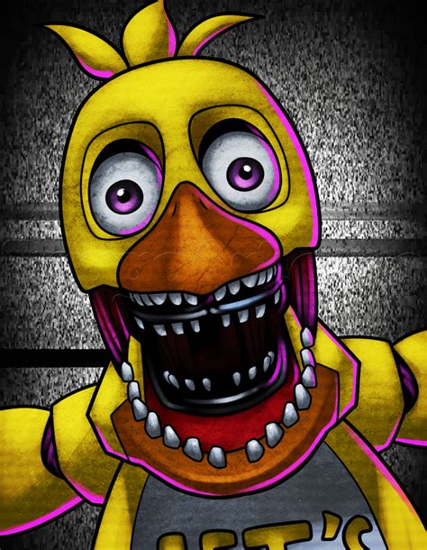 How To Draw Withered Chica The Chicken Step By Step Video Game