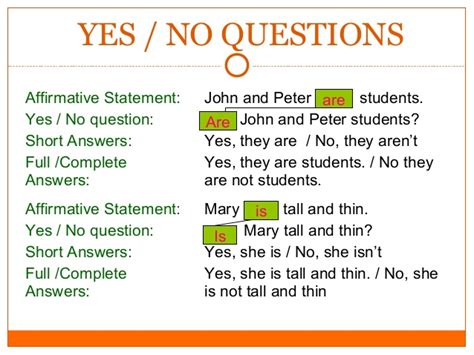 Maybe you would like to learn more about one of these? English Immersion Program : Yes/No questions and short ...