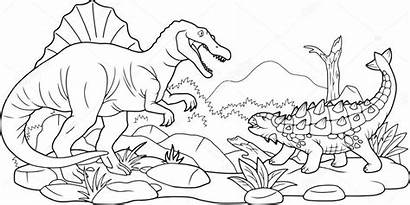 Coloring Dino Battle Coloriage Colorare Colorear Spinosaurus