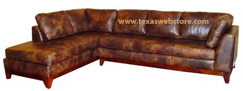 Rustic Cowhide Sectional Rustic Leather Sectional Media Room