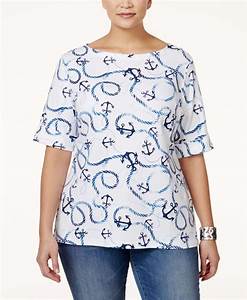  Scott Plus Size Nautical Printed Top Only At Macy 39 S Tops