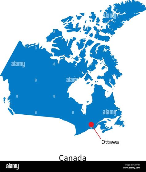 Vector Detallado Mapa De Canad Y Ciudad Capital Ottawa Imagen Vector