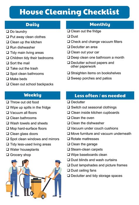 Cleaning Service Checklist Template Excel Templates
