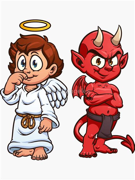 Angel And Devil Sticker For Sale By Memoangeles Redbubble