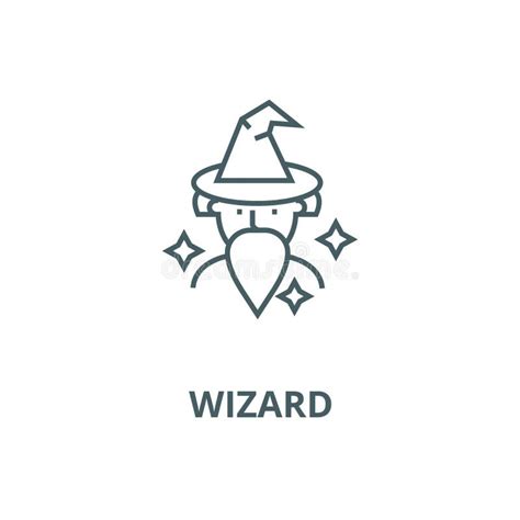 Wizard Sorcerer Vector Line Icon Linear Concept Outline Sign Symbol