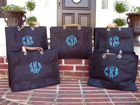 Monogrammed Grommet Jute Totes Available In 7 Great Colors
