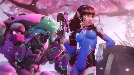D Va Overwatch Looking Away Long Hair Video Game Characters Video Game Girls Girls With