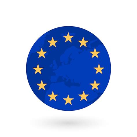 Premium Vector Vector Europe Map With European Union Flag Blue