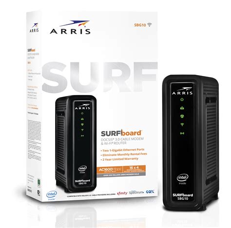Arris Surfboard 16x4 Cable Modem With Ac1600 Wifi Router Approved For