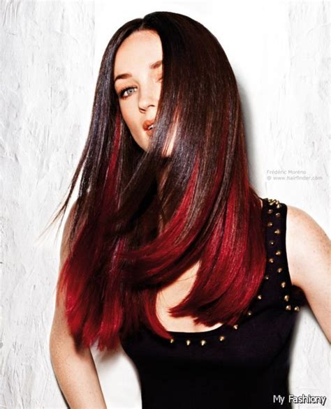 Red Dip Dyed Hair On Brown Hair 2015 2016 Myfashiony Red Dip Dye
