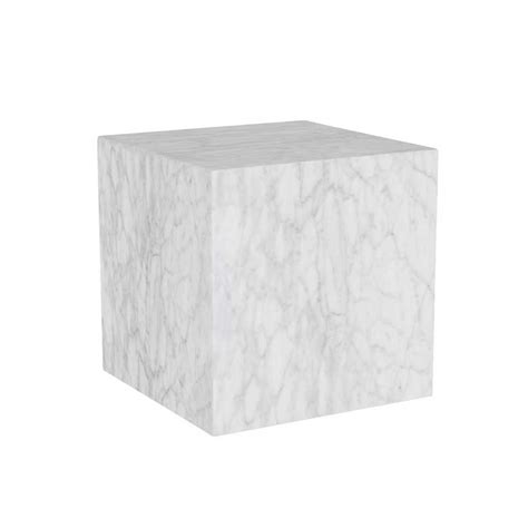 Timothy Oulton Marble Cube Side Table White Marble Occasional Tables