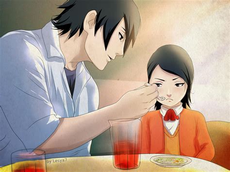 Sasuke And His Daughter Sarada Dinner By Lesya7 On Deviantart