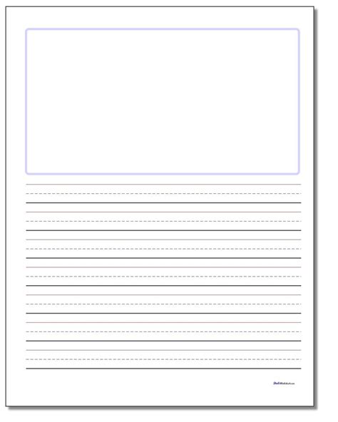 Handwriting paper worksheets for kids including consonent sounds, short vowel sounds and long vowel sounds for preschool and kindergarden. Handwriting Paper Blank Top | Handwriting paper, Writing paper template, Lined writing paper