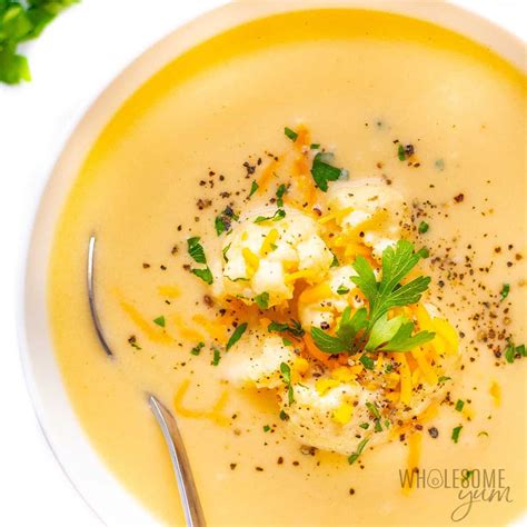 Cauliflower Cheese Soup Recipe Wholesome Yum