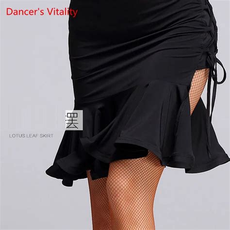 2017 New Sex Women Lady Latin Skirt Black Strapt Salsa Tango Rumba