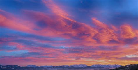 Free Photo Photo Of Mountains During Sunset Clouds