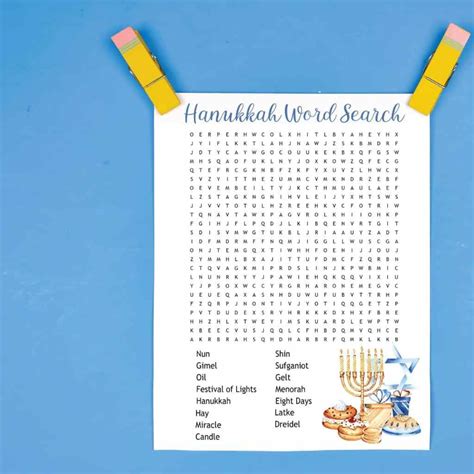 Printable Hanukkah Word Search Everyday Party Magazine