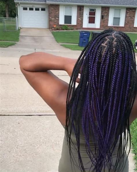 Peek A Boo Purple Knotless 💜🔥💜🔥 Video Black Natural Hairstyles