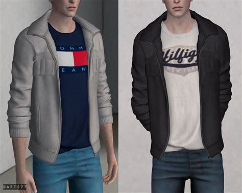 Fleece Jacket Darte77 Custom Content For Ts4 Sims 4 Male Clothes