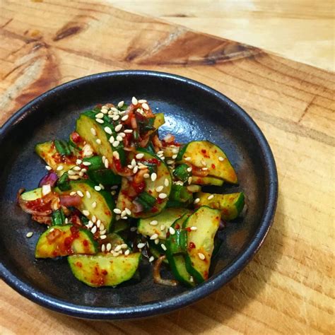 Korean Food Photo Spicy Cucumber Side Dish On