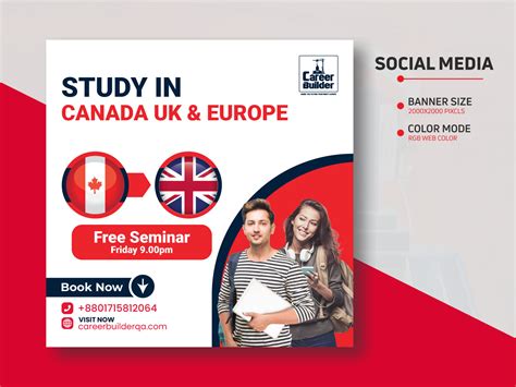 Study In Canada Uk And Europe Banner Design By Md Aminur Miah On Dribbble