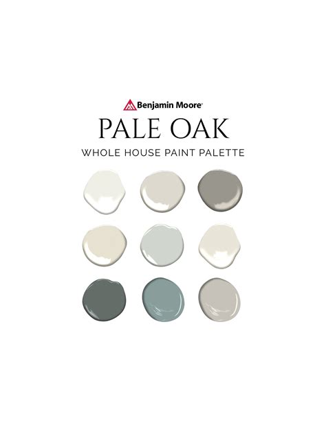 Benjamin Moore Pale Oak Paint Palette Pale Oak Trim Color Etsy