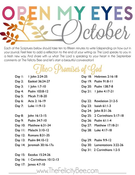 Open My Eyes October Scripture Writing Plan — Symphony Of Praise