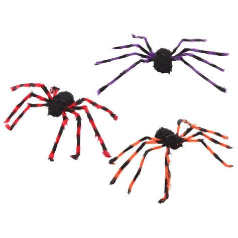 6 Pcs Halloween Scary Hairy Spider Festival Decor Plush Big Decorations