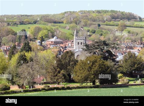 Bucks Chiltern Hills View Over Old Amersham Town Rooftops Church