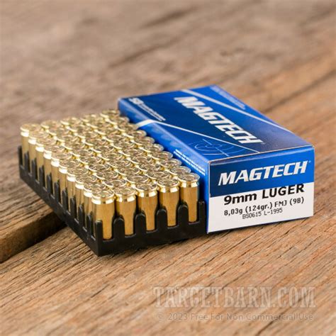 Magtech 9mm Luger 124 Grain Fmj Cartridges 50