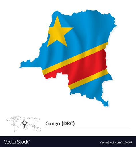 Map Of Democratic Republic Of The Congo With Flag Vector Image