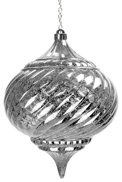 Solar Silver Large Onion Hanging Ornament Traditional Outdoor