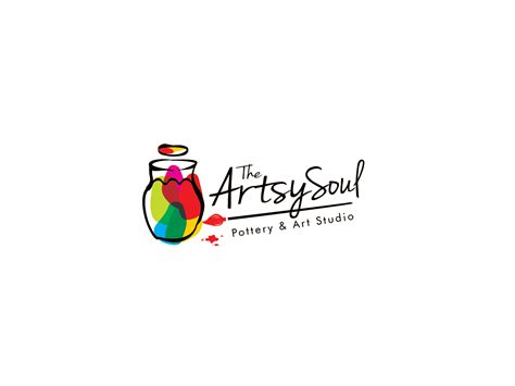 Colorful Playful Logo Design For The Artsy Soul Pottery And Art Studio