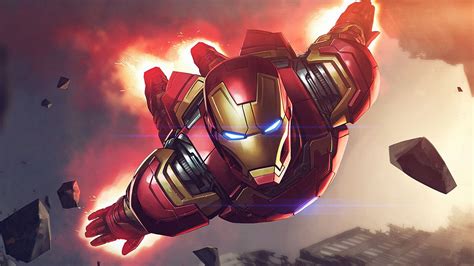 Download 1366 X 768 Marvel Flying Ironman Wallpaper