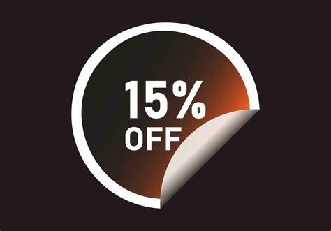 15 Percent Off Banner Discount Sticker Shape Vector Illustration