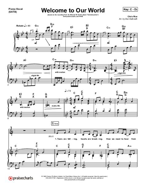Welcome To Our World Sheet Music Pdf Michael W Smith Praisecharts