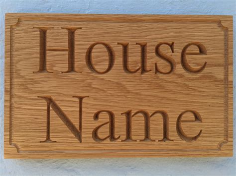 Personalised Oak House Sign Plaque Hartwood Timber