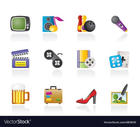 Leisure Activity And Objects Icons Royalty Free Vector Image