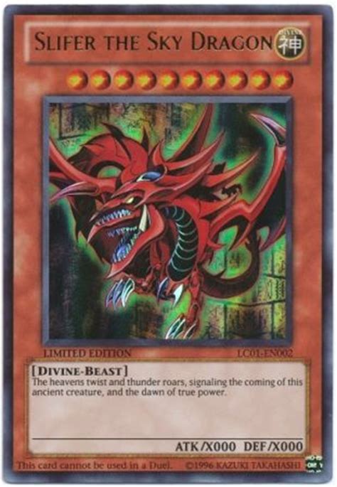 Slifer has truly come to life in figure form, with detailed shading and painting that give it a bold yet detailed appearance. Slifer the Sky Dragon - LC01-EN002 - Ultra Rare - Legendary Collection 1 LC01 - Yugioh