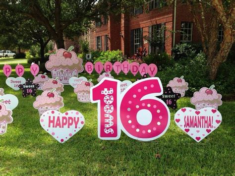 Shop 16th birthday yard signs from cafepress. Sweet 16 & 16th Birthday | Flamingos 2 Go