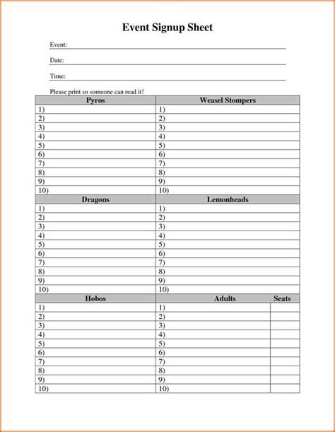 In a busy office, the sheet helps. documents download! premium making Sign Up Sheet Template ...