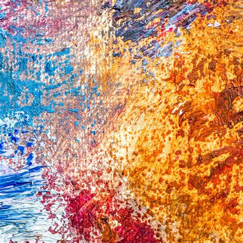 Multicolored Vibrant Paint Splashes On Canvas Stock Photo Image Of