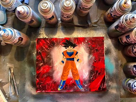 Dragon Ball Z Goku Spray Paint Art Dragon Ball Z T Etsy